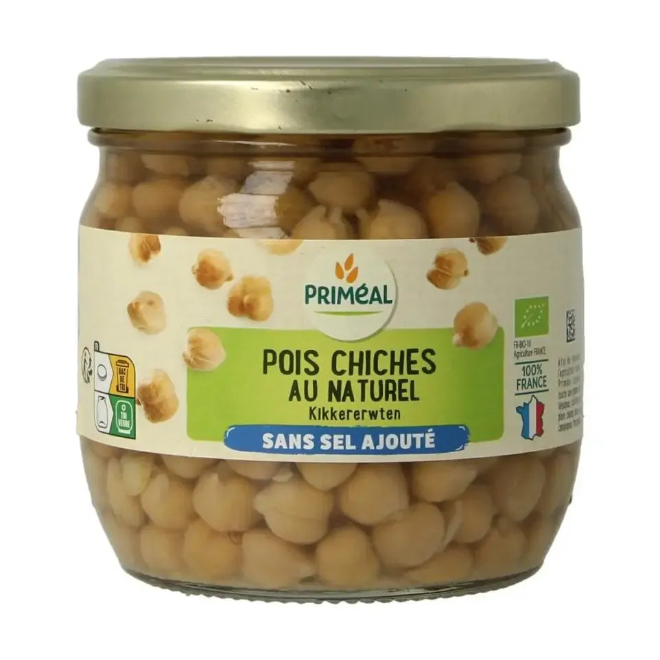 Primeal Kikkererwten zonder toegevoegd zout biologisch 330 gram