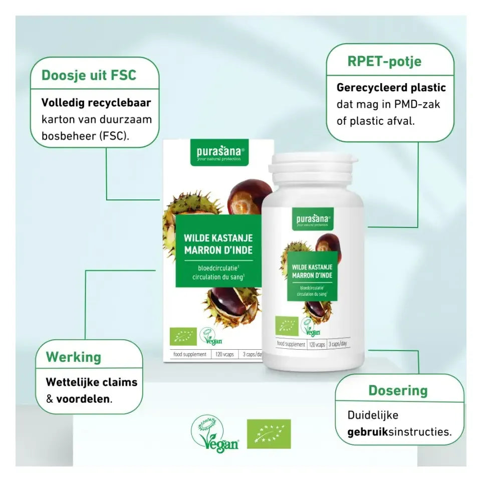 Purasana Wilde kastanje 120 vcaps