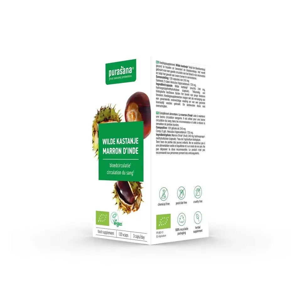 Purasana Wilde kastanje 120 vcaps