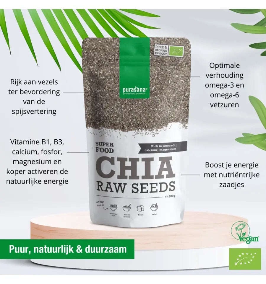 Purasana Chia zaad 200 gram (afbeelding 3)