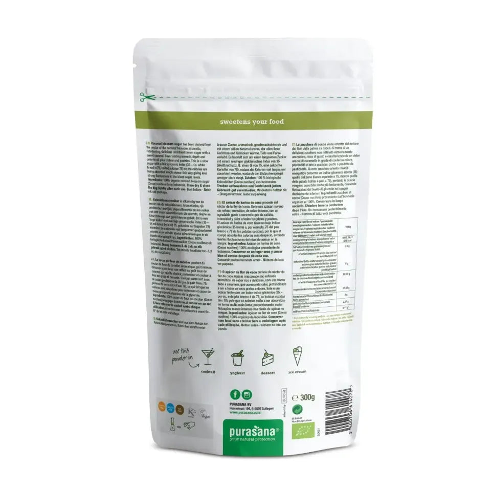 Purasana Kokosbloesemsuiker 300 gram (afbeelding 2)