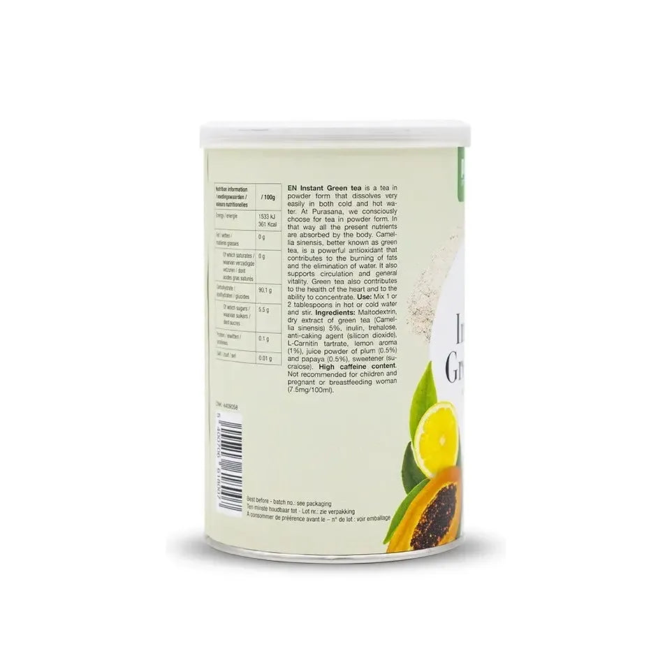 Purasana Groene thee instant + papaya-pruim 200 gram