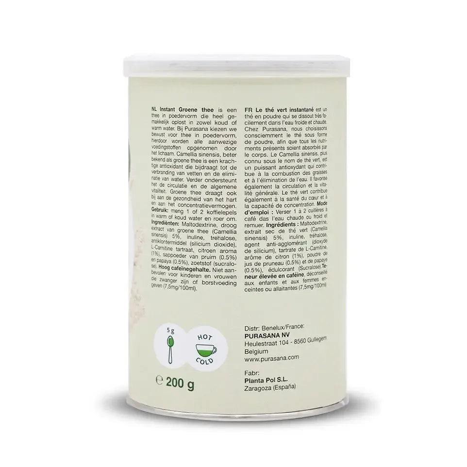 Purasana Groene thee instant + papaya-pruim 200 gram