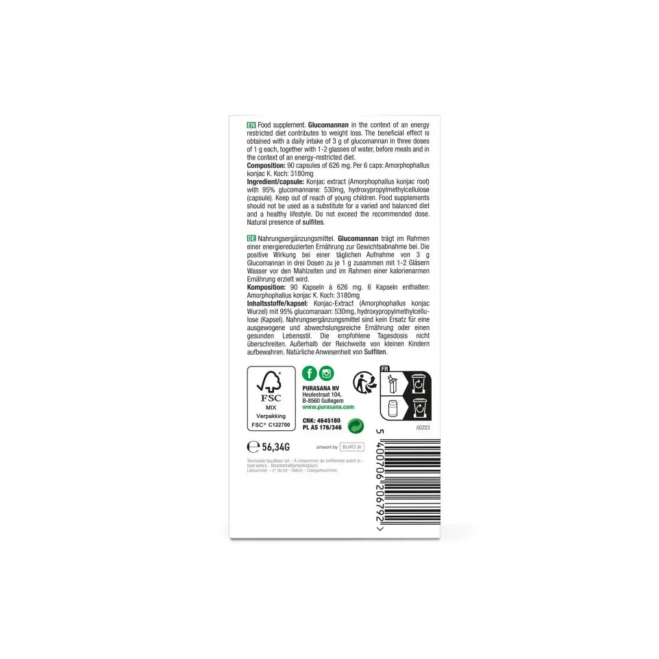 Purasana Konjac extract 530 mg 90 vcaps