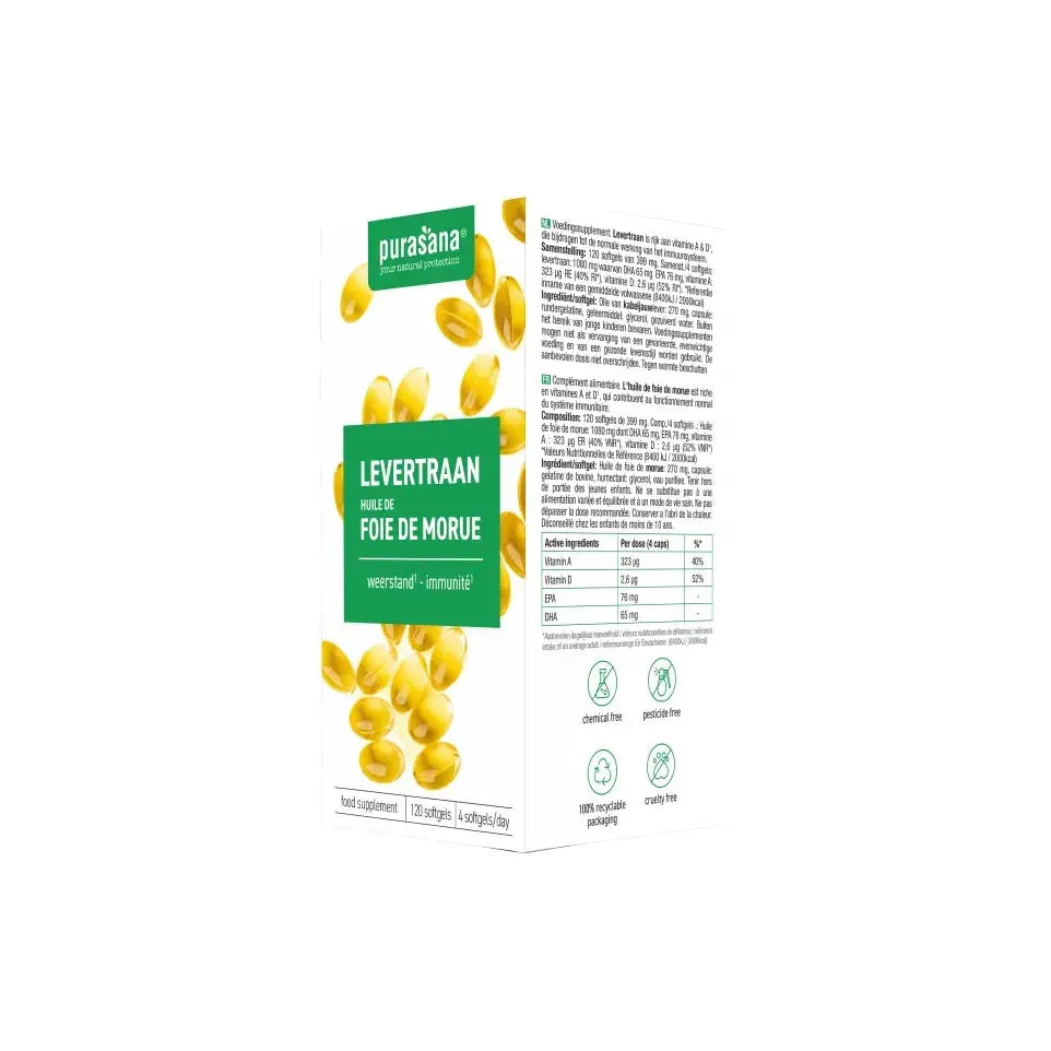 Purasana Levertraan 120 softgels