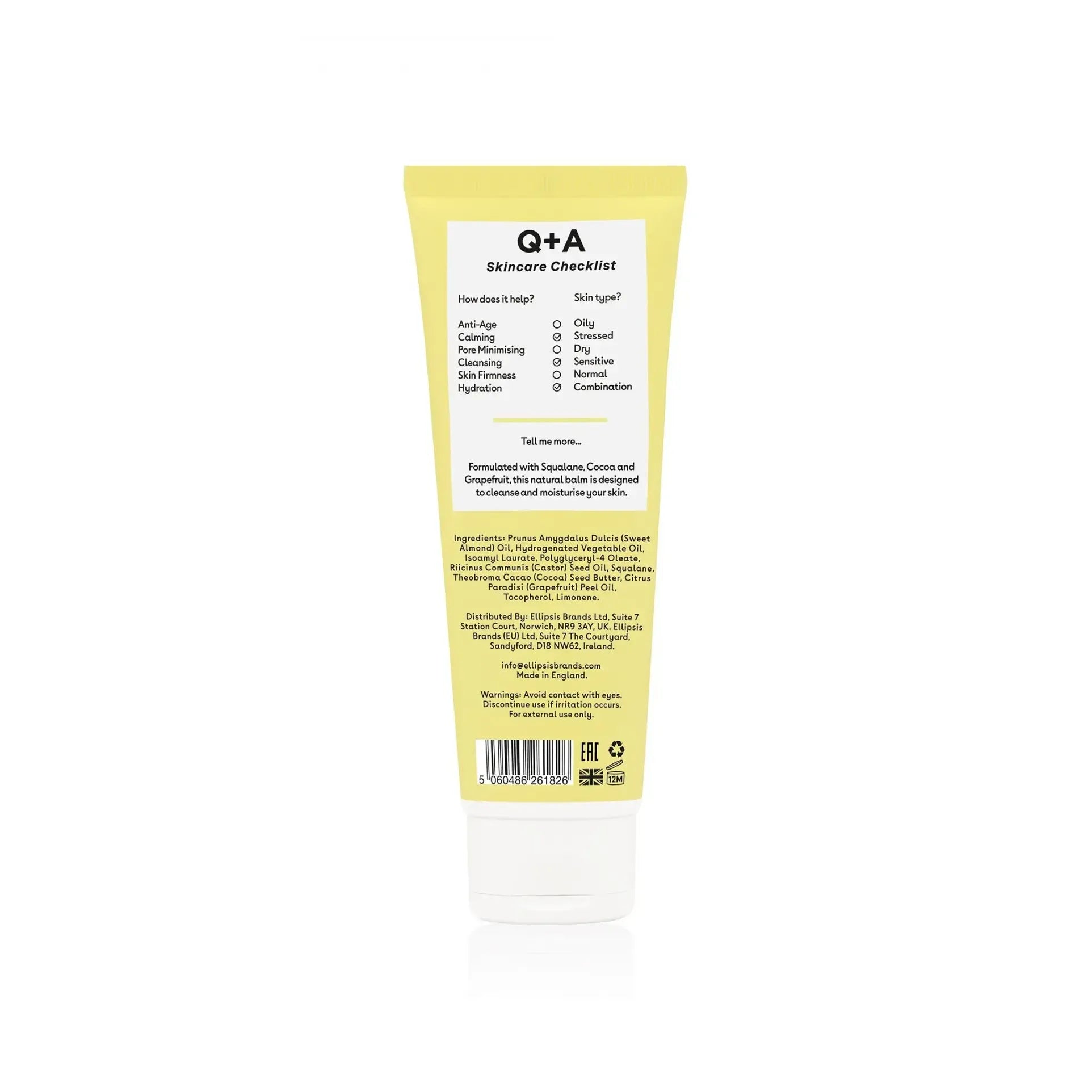 Q+A Grapefruit cleansing balm 125 gram