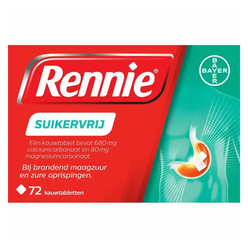 Rennie Suikervrij 72 kauwtabletten