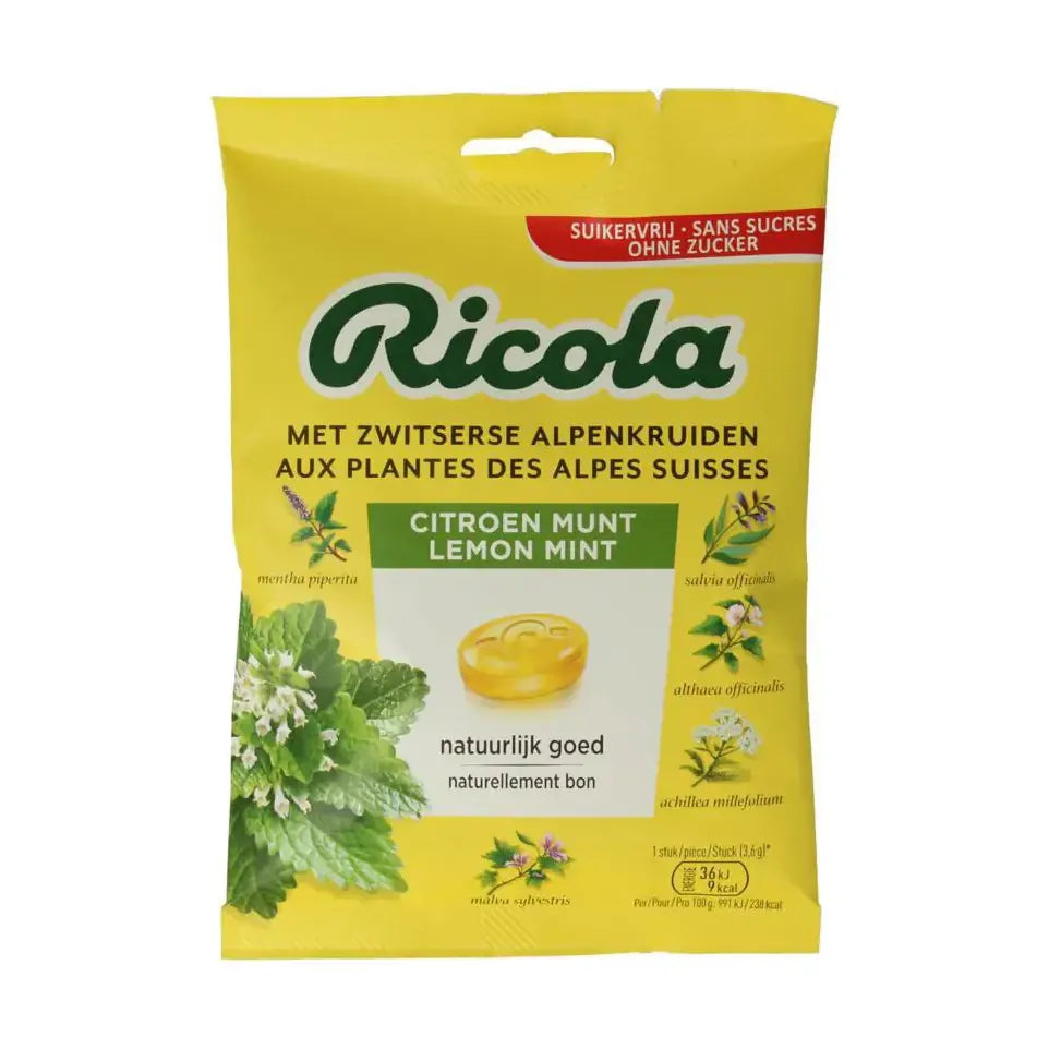 Ricola Citroen munt suikervrij 75 gram