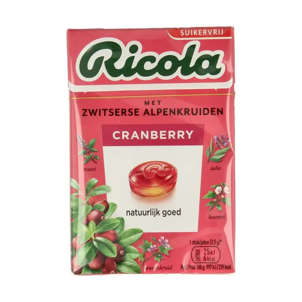 Ricola Cranberry doosje 50 gram