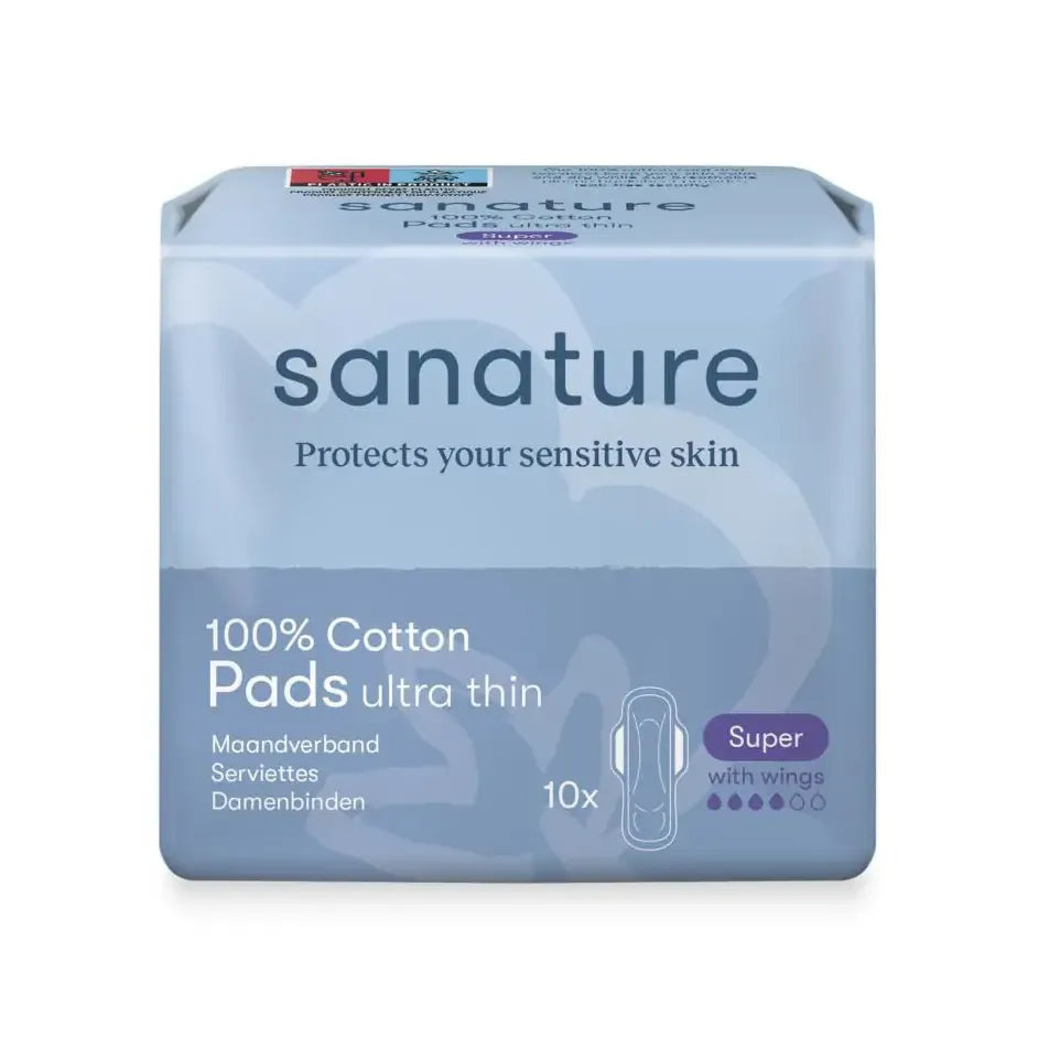 Sanature Maandverband super 100% katoen 10 stuks