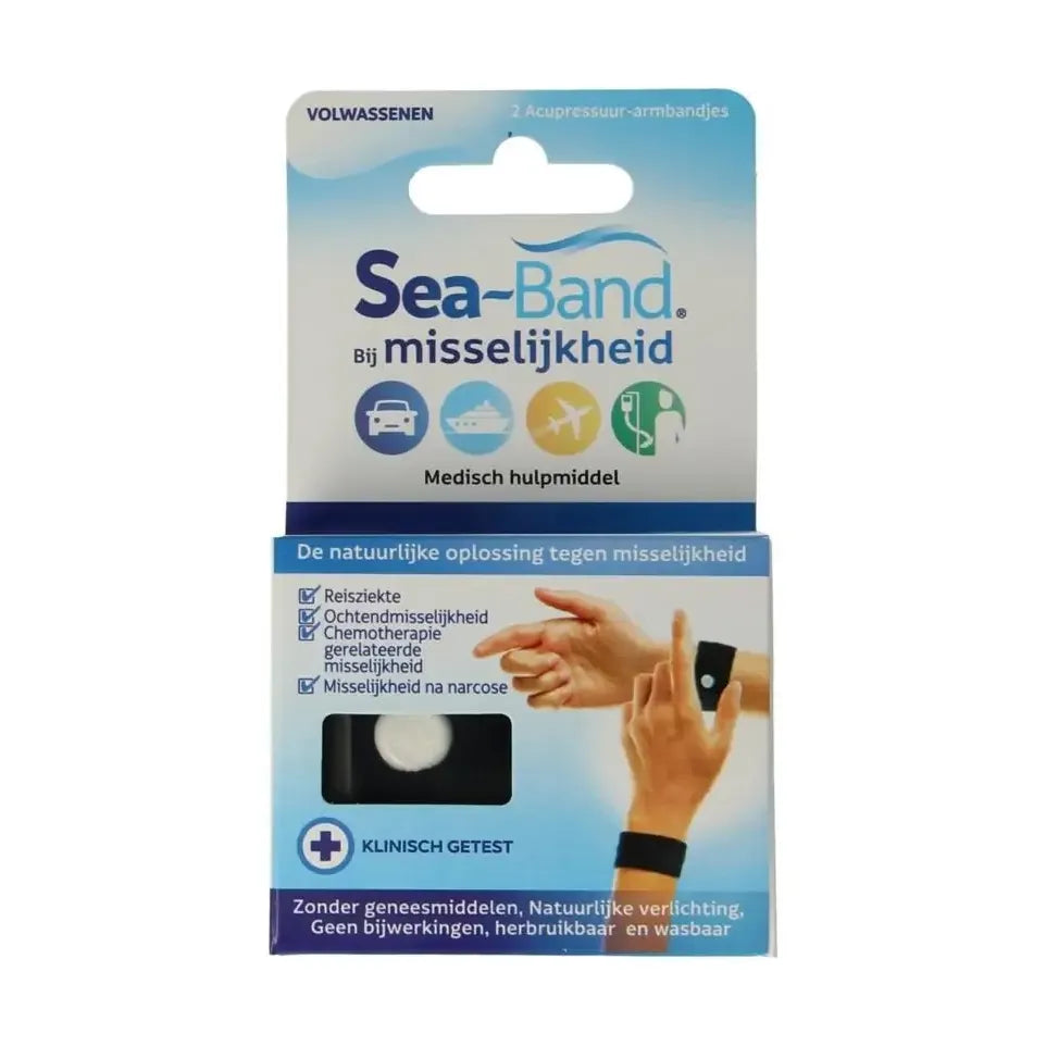 Sea Band Posband volwassenen zwart 1 paar