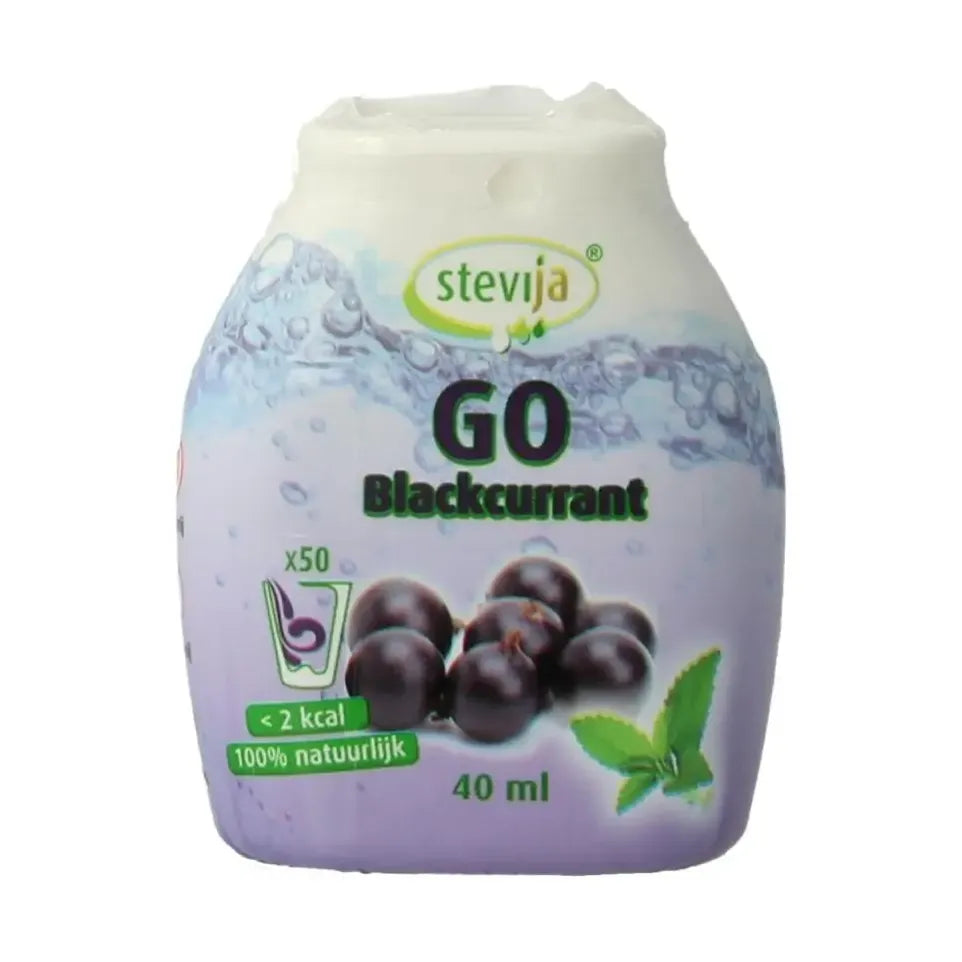 Stevija Stevia limonadesiroop go blackcurrant 40 ml