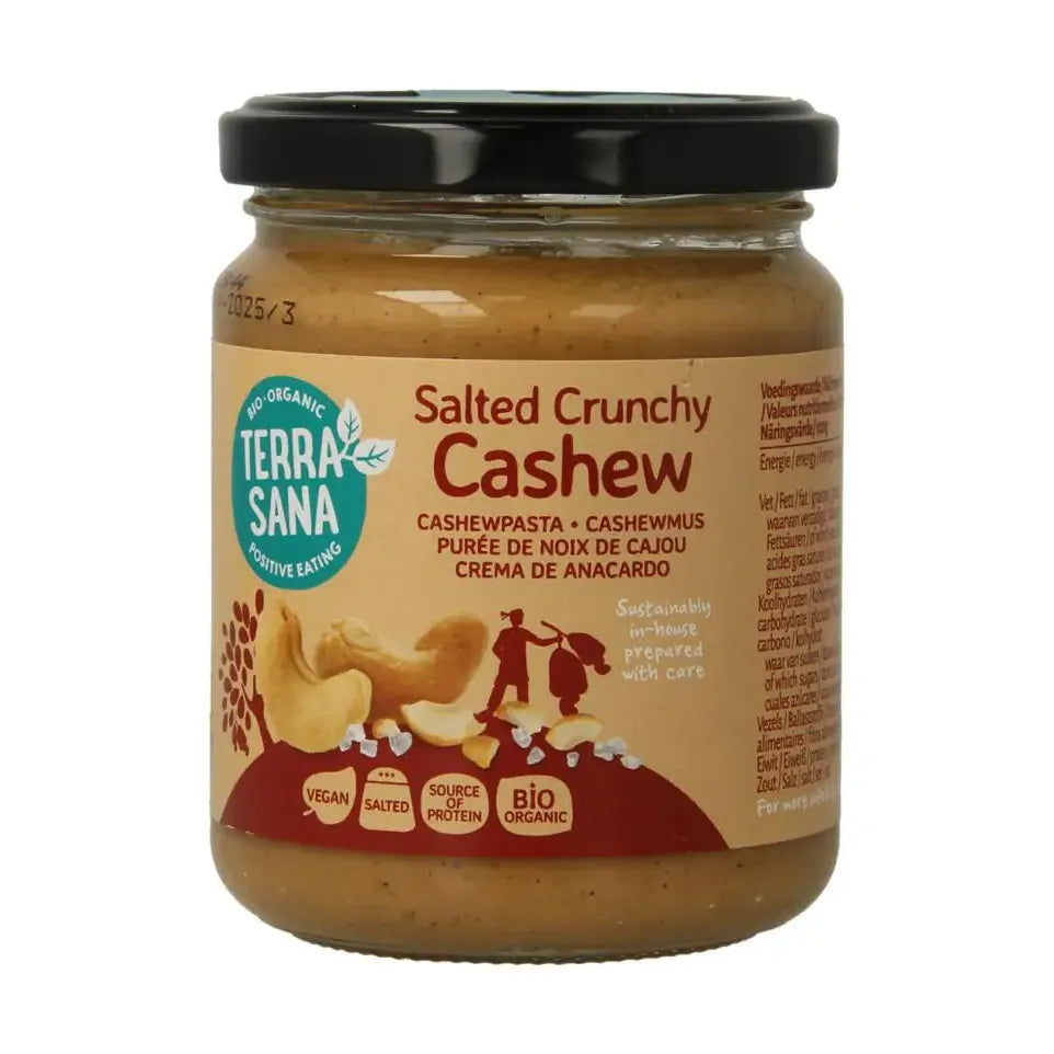 Terrasana Cashewpasta crunchy met Himalayazout bio 250 gram