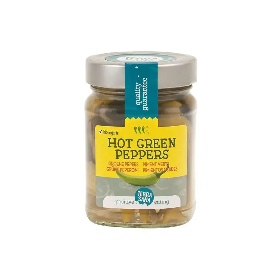 Terrasana Pittige groene pepers bio 230 gram
