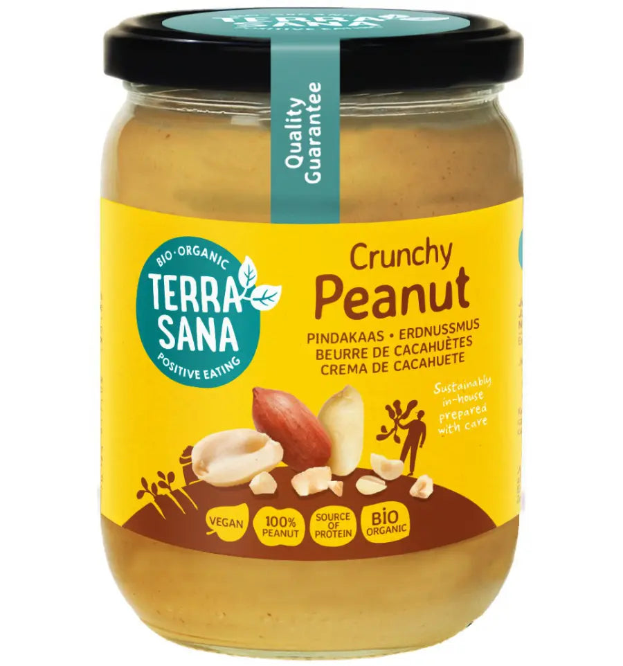 Terrasana Pindakaas crunchy bio 500 gram