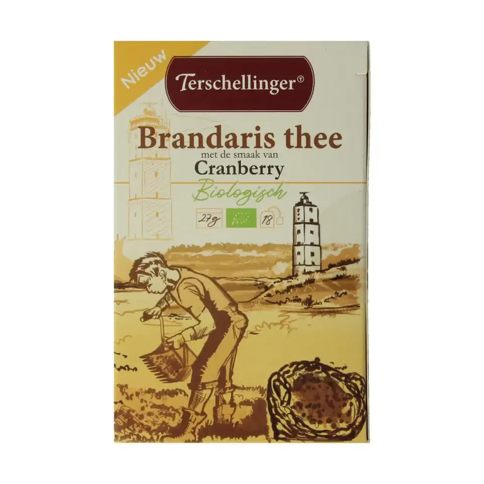 Terschellinger Zwarte thee cranberry biologisch 18 zakjes