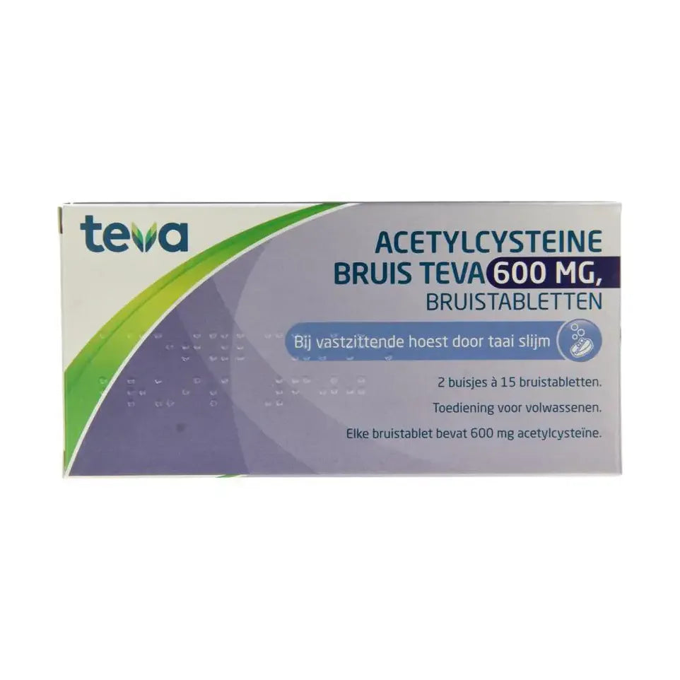 Teva Acetylcysteine 600 mg 30 bruistabletten