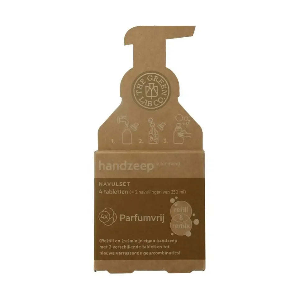The Green Lab Co Handzeep navulset parfumvrij 4 stuks