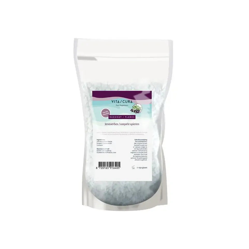 Vitacura manesium zout flakes jeneverb 150 g (afbeelding 1)