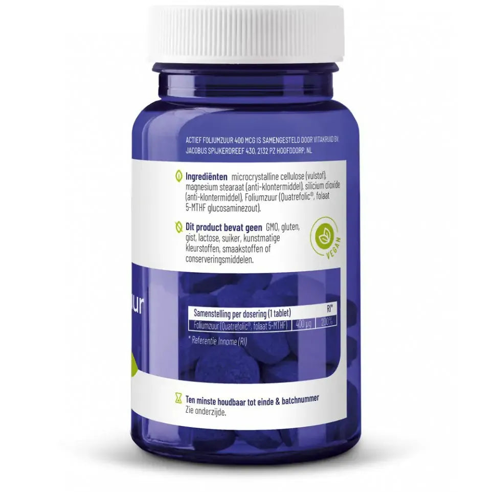 Vitakruid Actief foliumzuur 400 mcg 90 tabletten