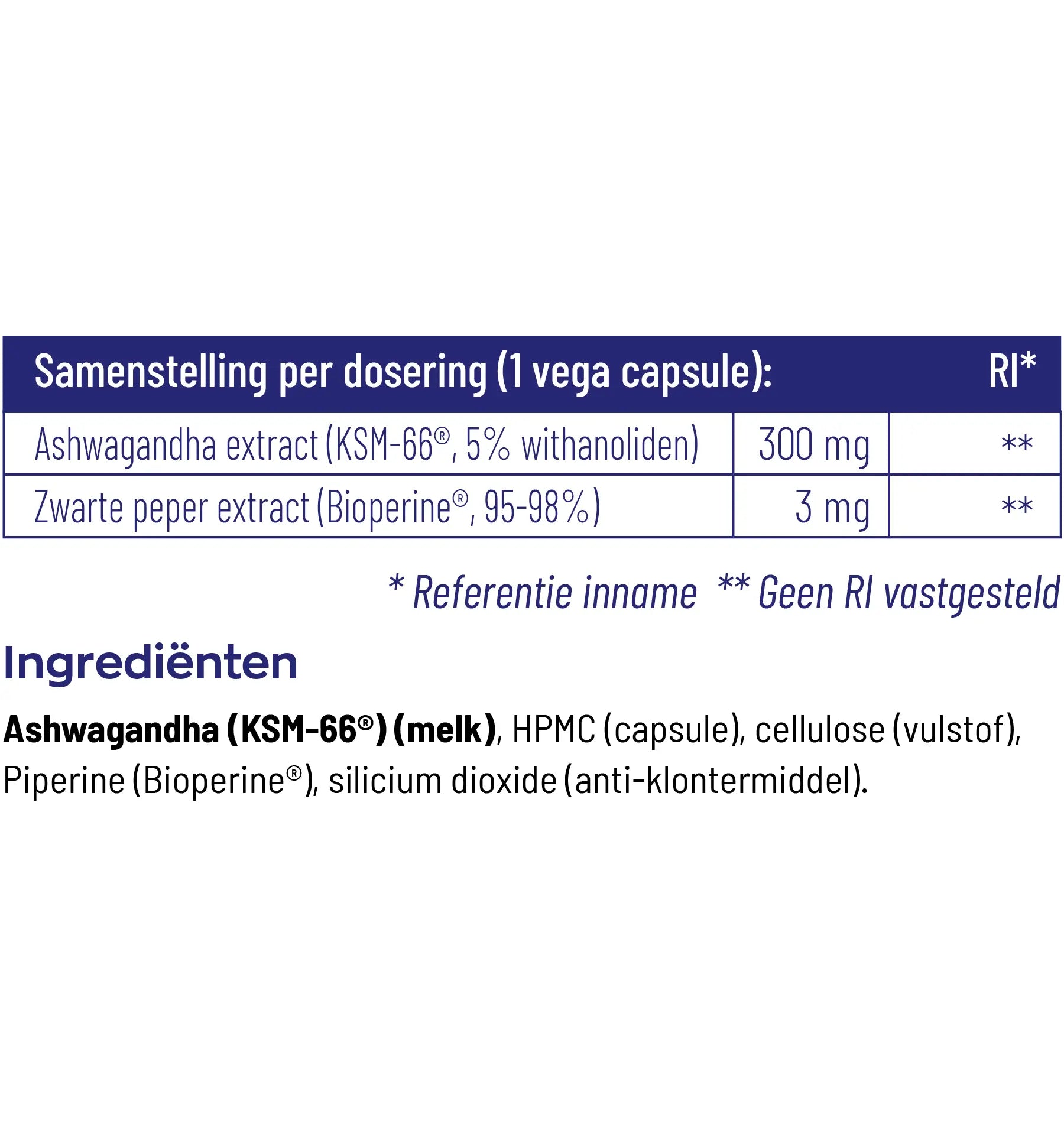 Vitakruid Ashwagandha KSM-66 & bioperine 60 vcaps (afbeelding 4)