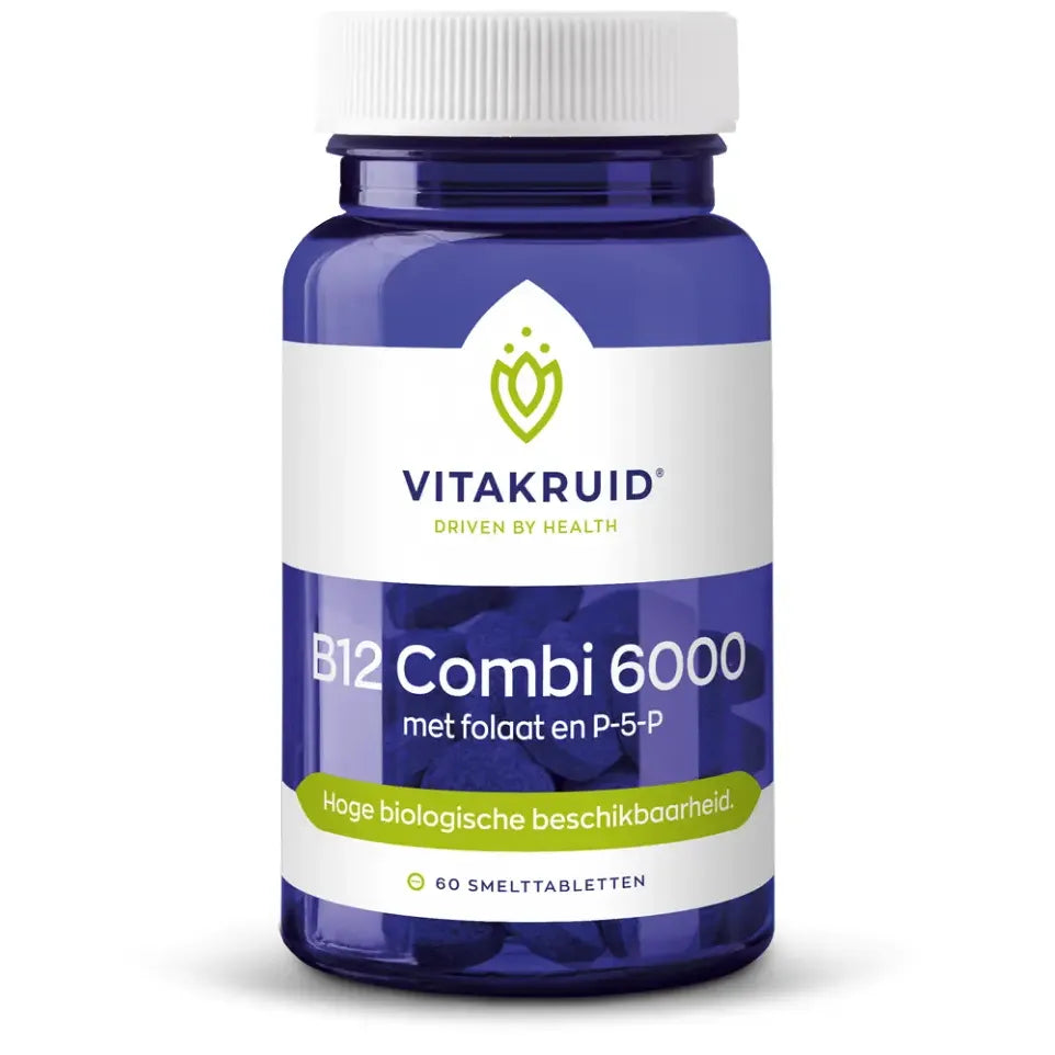 Vitakruid B12 Combi 6000 met folaat & P-5-P 60 tabletten (afbeelding 1)