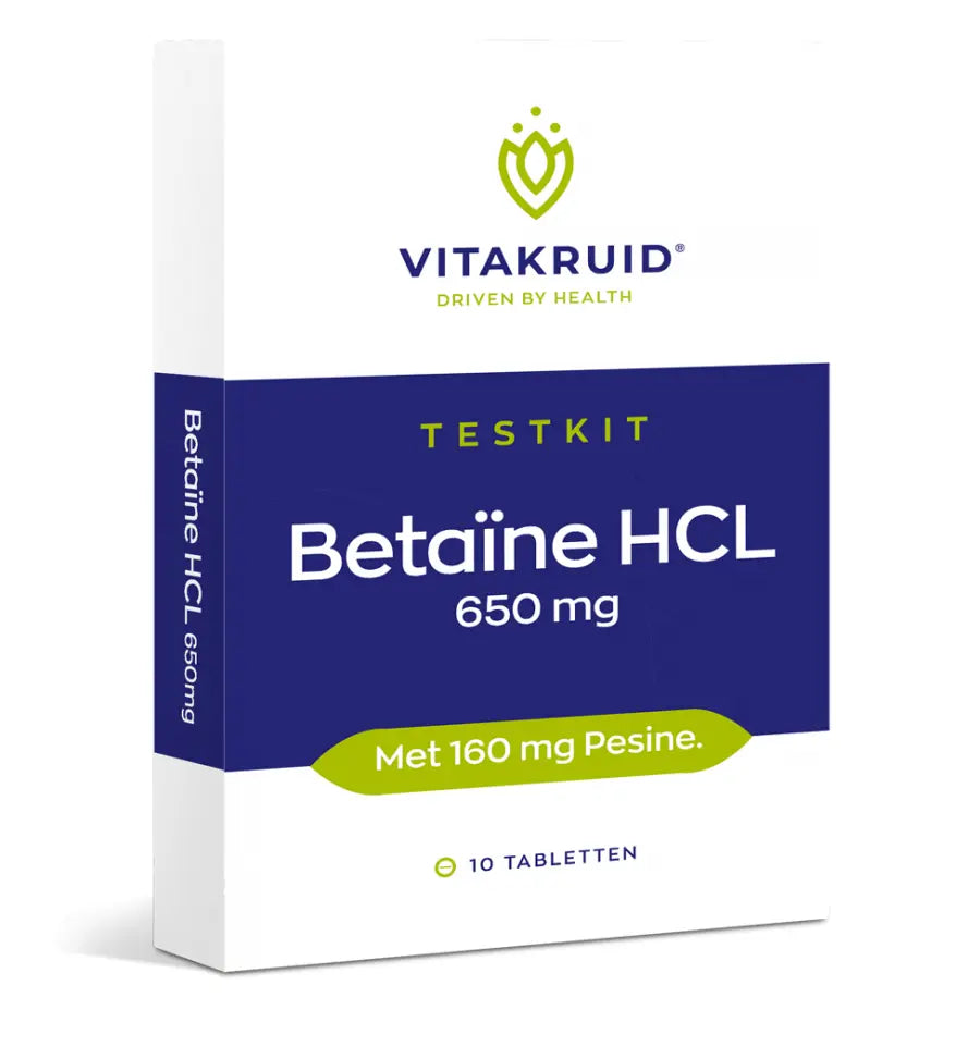 Vitakruid Betaine HCL 650 mg & pepsine 160 mg 10 tabletten (afbeelding 1)