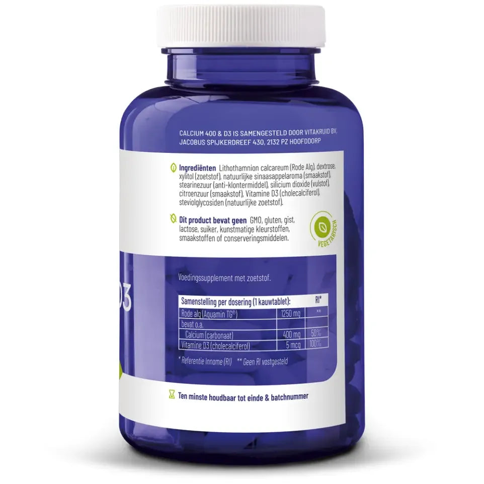 Vitakruid Calcium 400 & D3 100 kauwtabletten