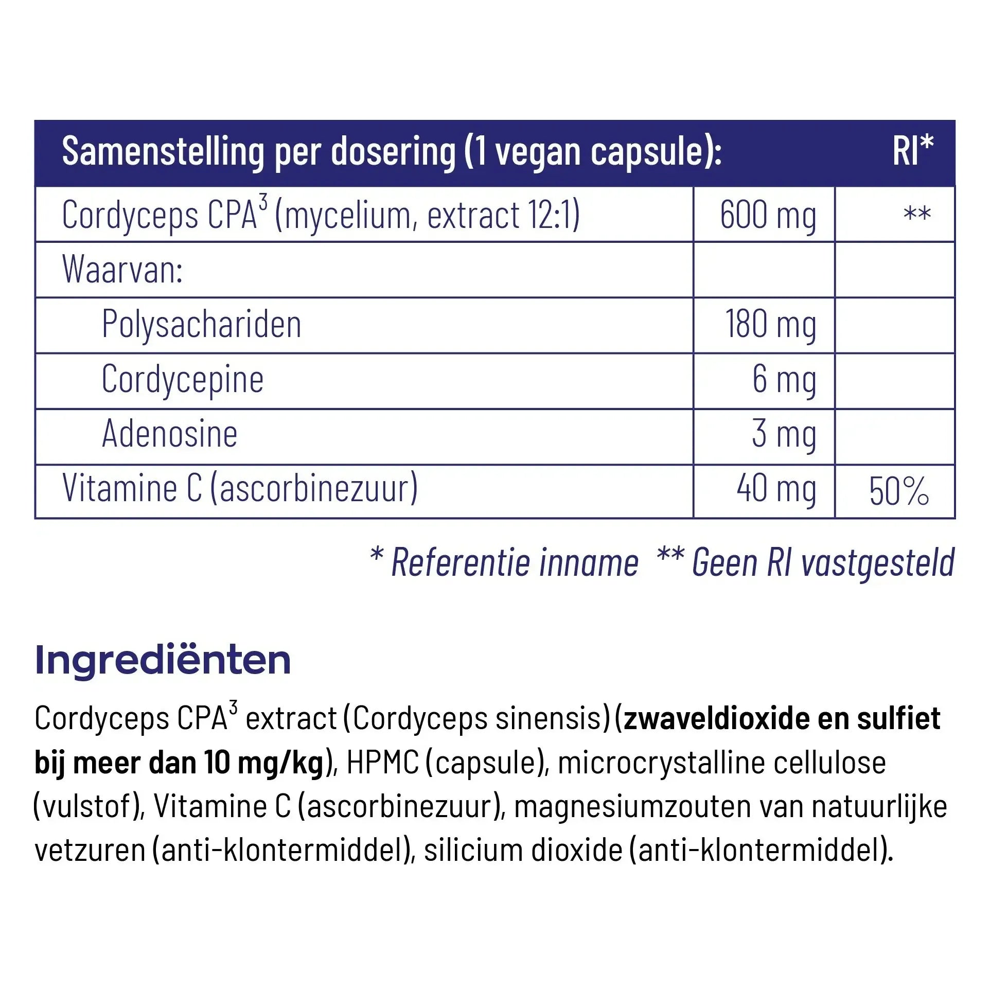Vitakruid Cordyceps CPA3 60 vcaps
