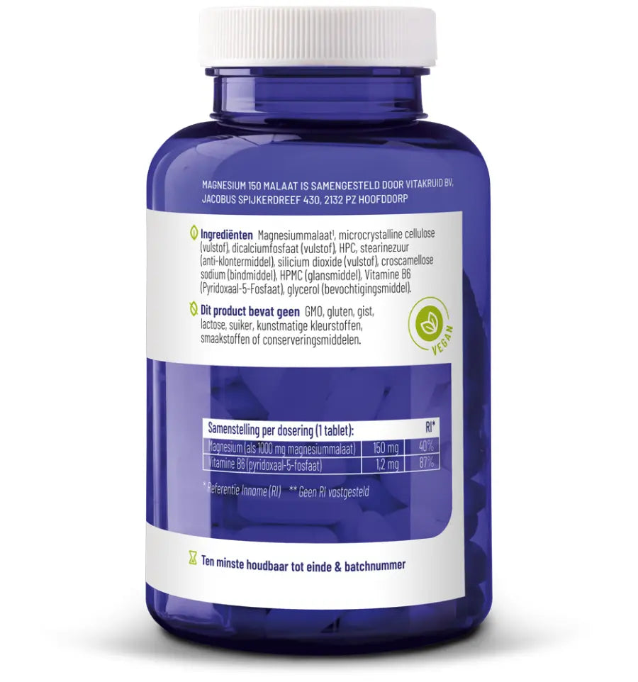 Vitakruid Magnesium 150 malaat 90 tabletten (afbeelding 3)