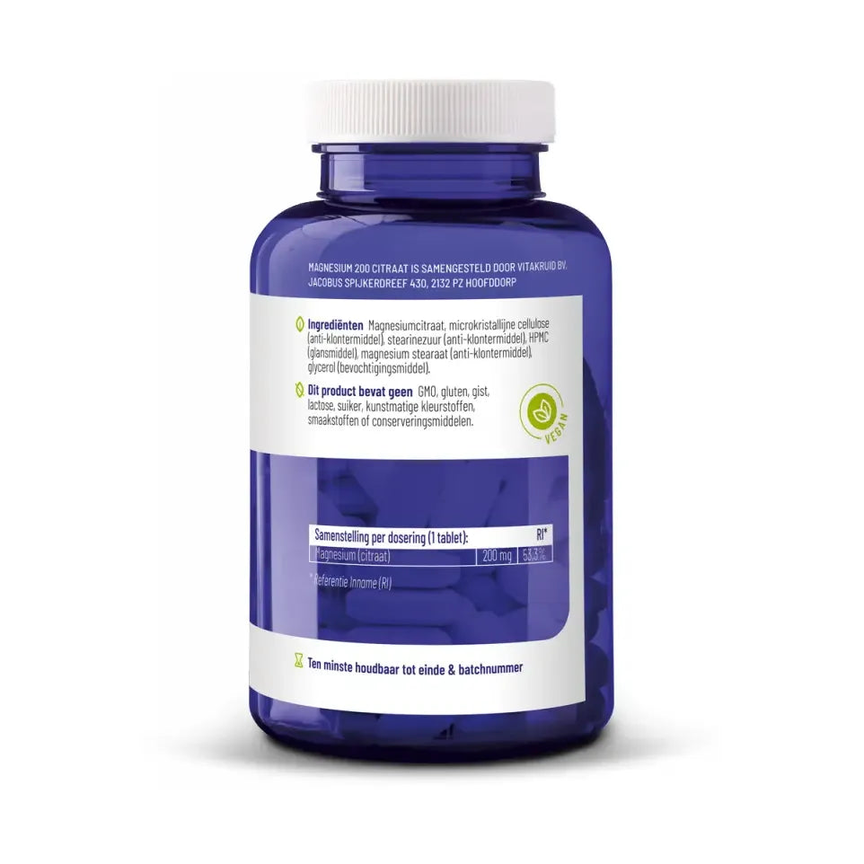 Vitakruid Magnesium 200 citraat 100 tabletten