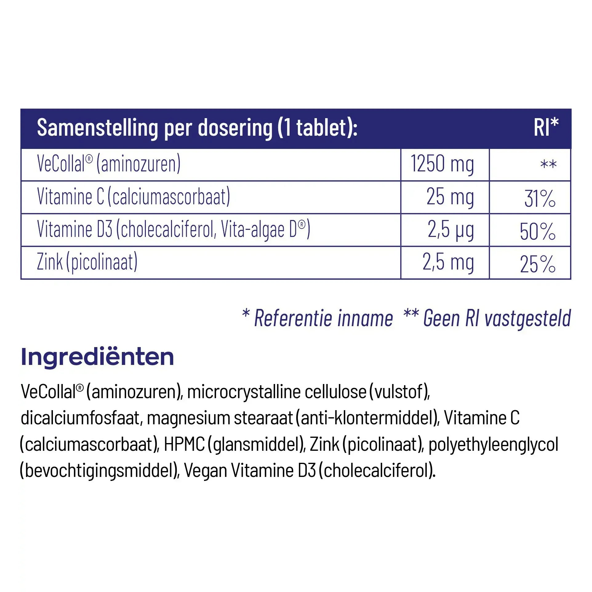 Vitakruid Vegan collageen booster 90 tabletten