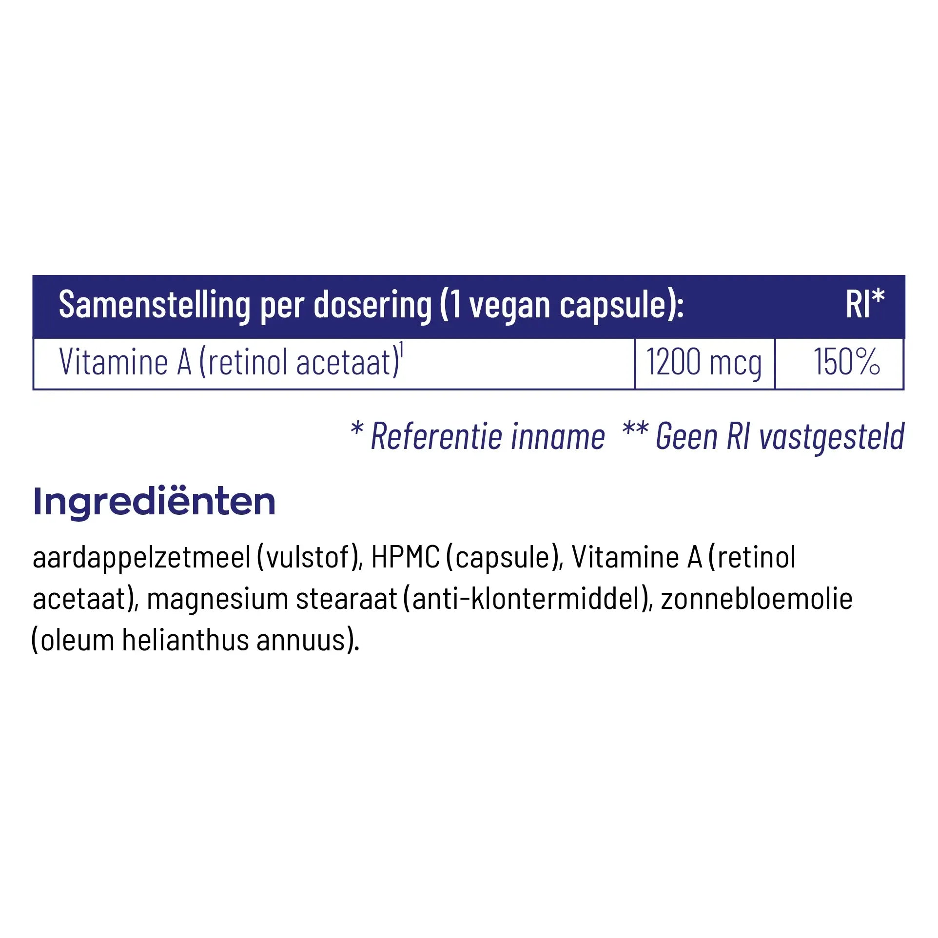 Vitakruid Vitamine A 4000 IE vegan 100 vcaps