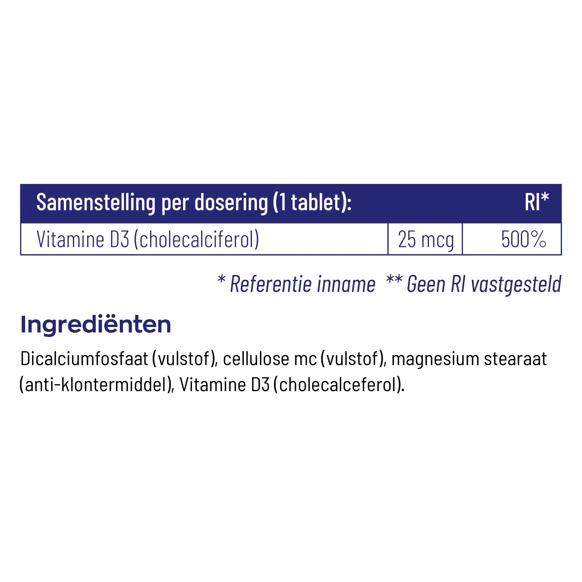 Vitakruid Vitamine D3 25 mcg 120 tabletten