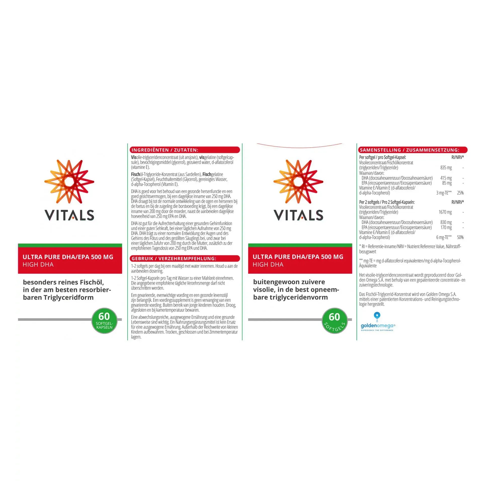 Vitals EPA/DHA Ultra pure 500 mg 60 softgels