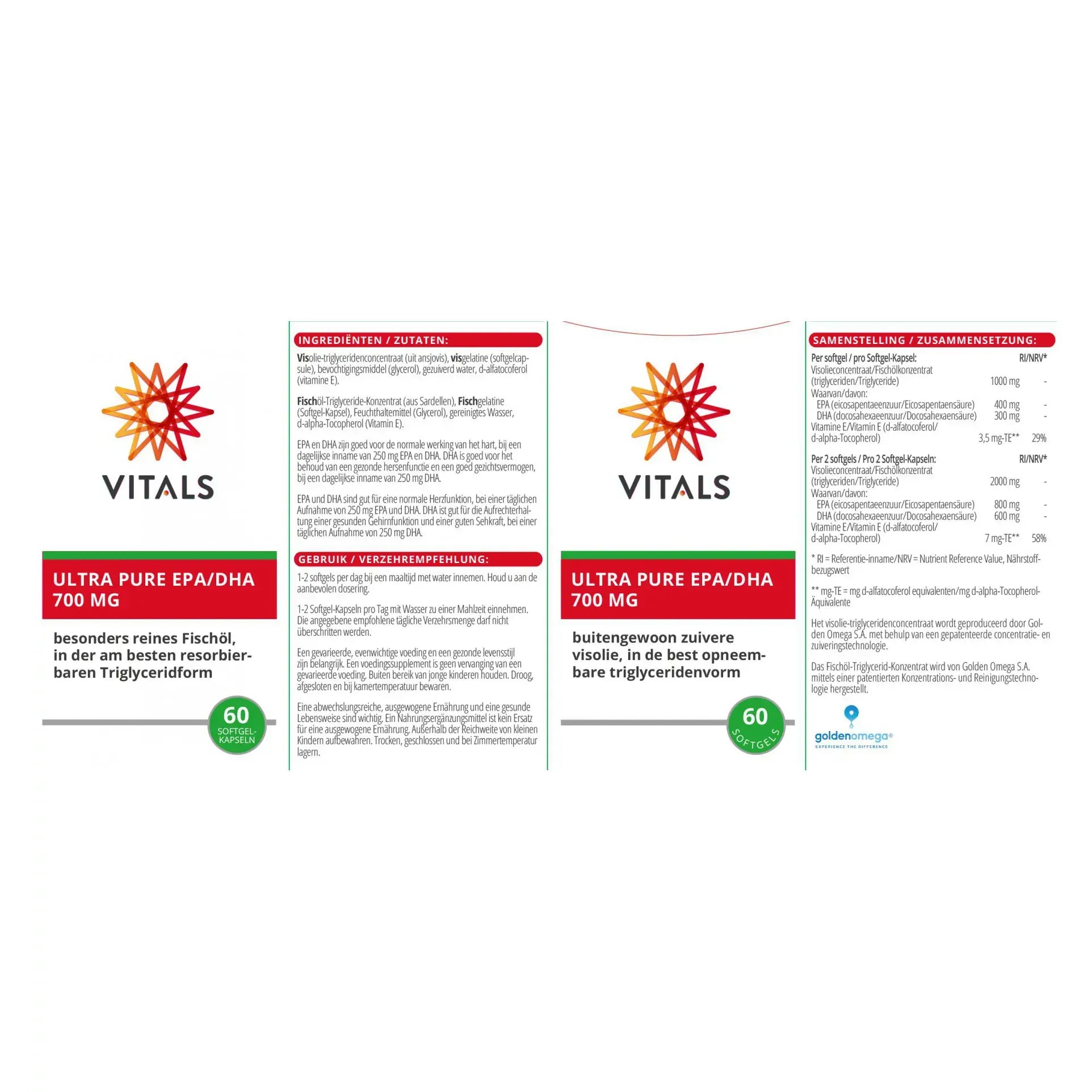 Vitals EPA/DHA Ultra pure 700 mg 60 softgels