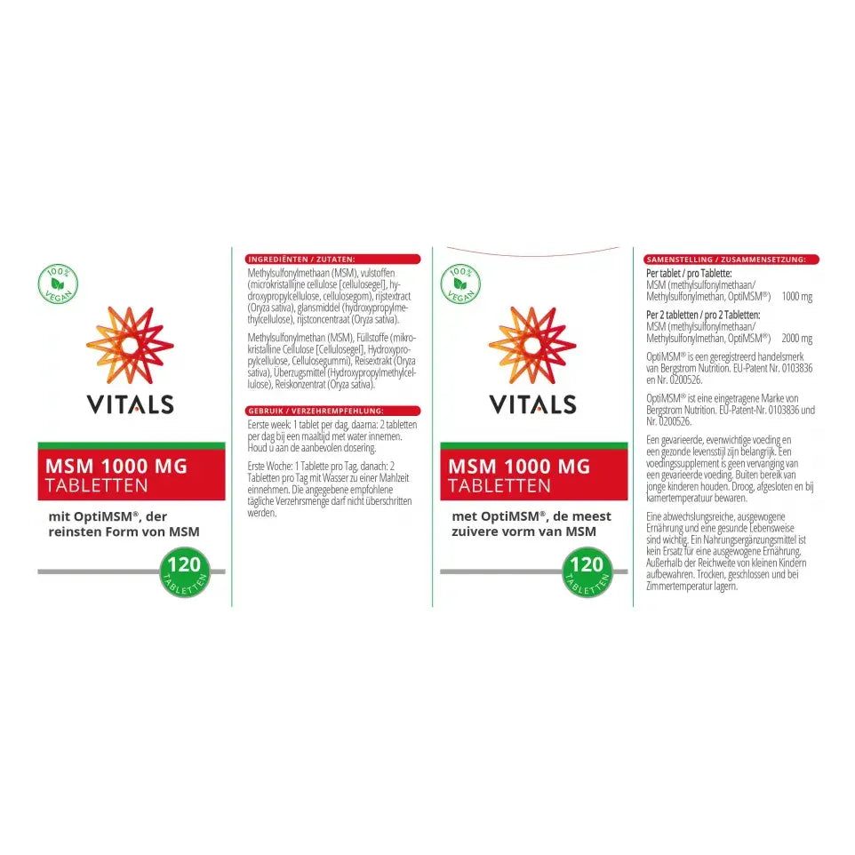 Vitals MSM 1000 mg 120 tabletten