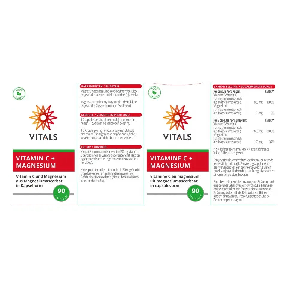 Vitals Vitamine C met magnesium 90 capsules