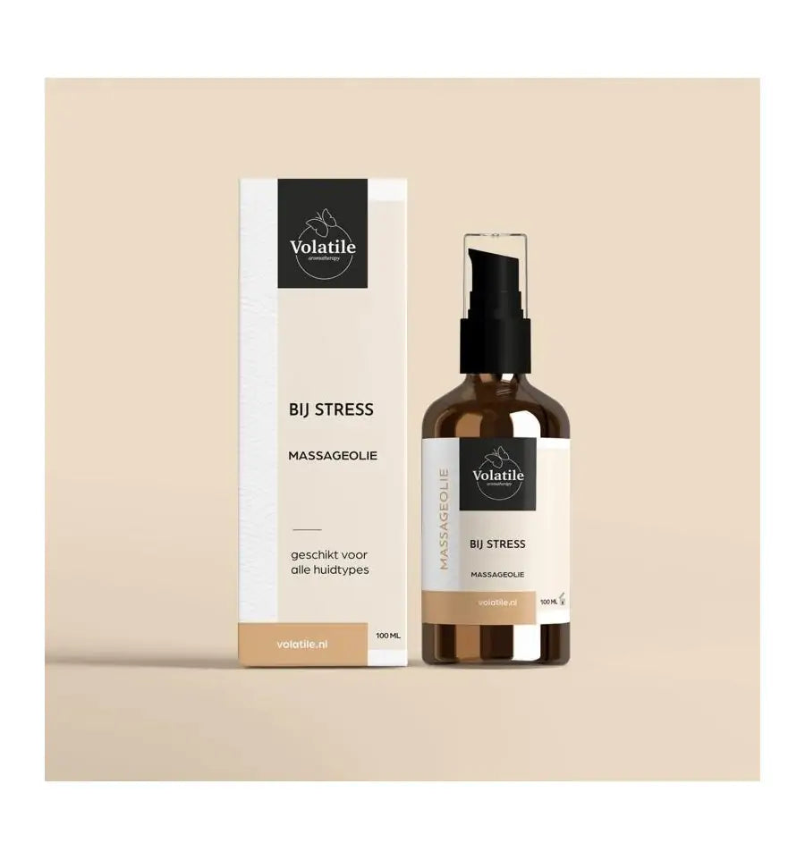Volatile Massageolie bij stress glas met pomp 100 ml