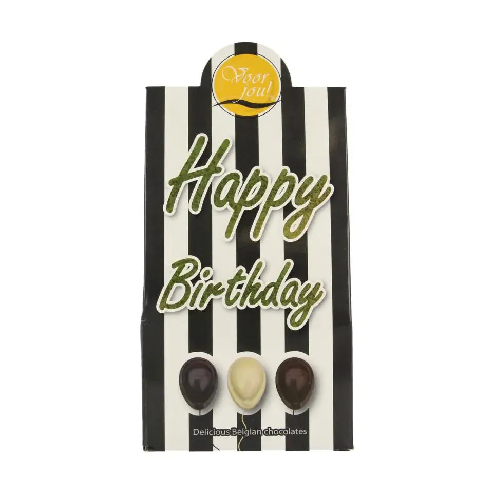 Voor Jou Cadeau doos black & white happy birthday 100 gram