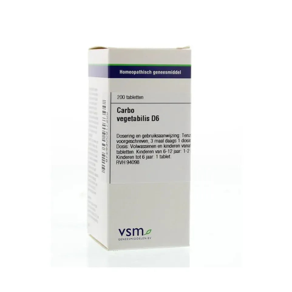VSM Carbo vegetabilis D6 200 tabletten