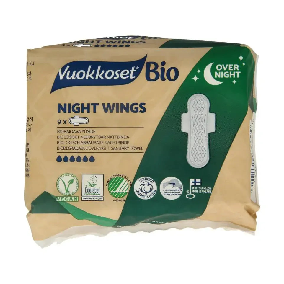 Vuokkoset Bio Maandverband night wing 9 stuks