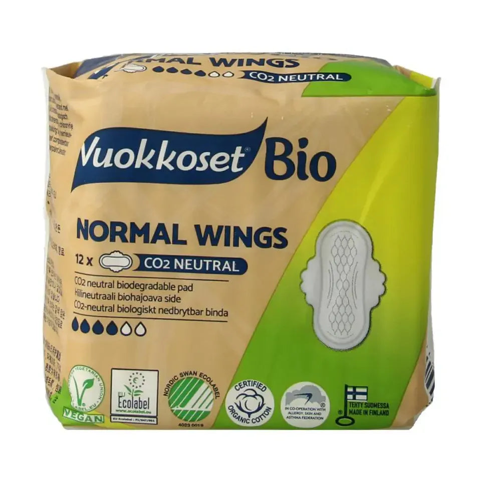 Vuokkoset Bio Maandverband normal wings 12 stuks