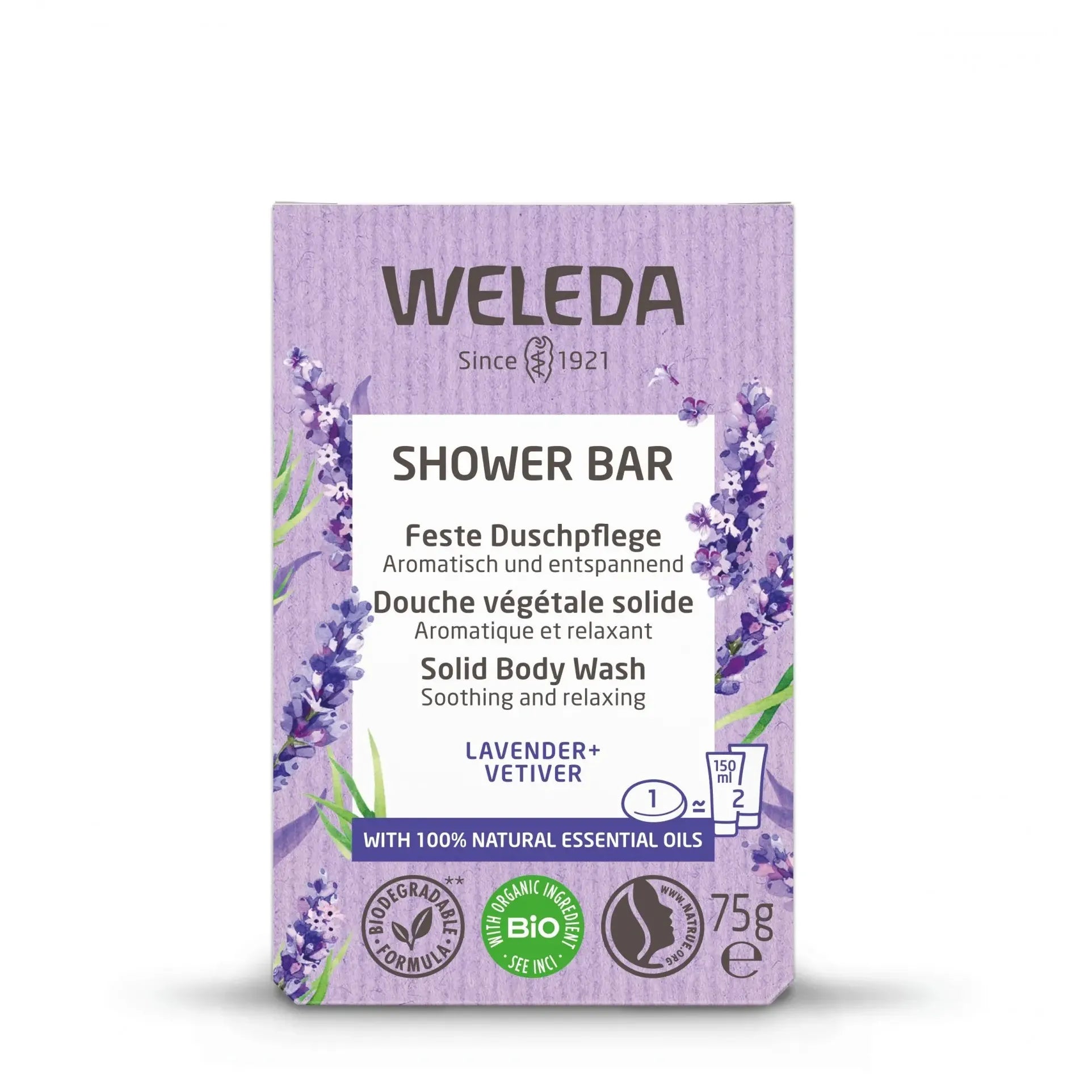 Weleda Shower bar lavender + vetiver 75 gram