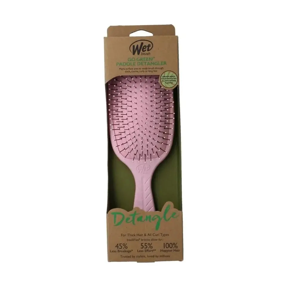 Wetbrush Go green paddle detangler pink