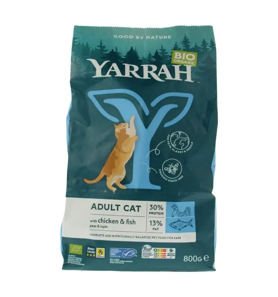 Yarrah Adult kattenvoer met vis biologisch 800 gram