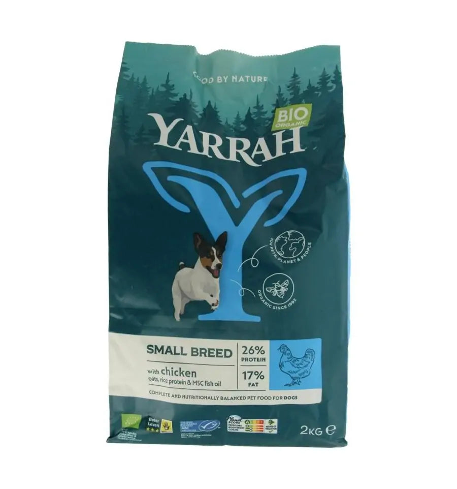 Yarrah Adult Small Breed met kip biologisch MSC 2 kg