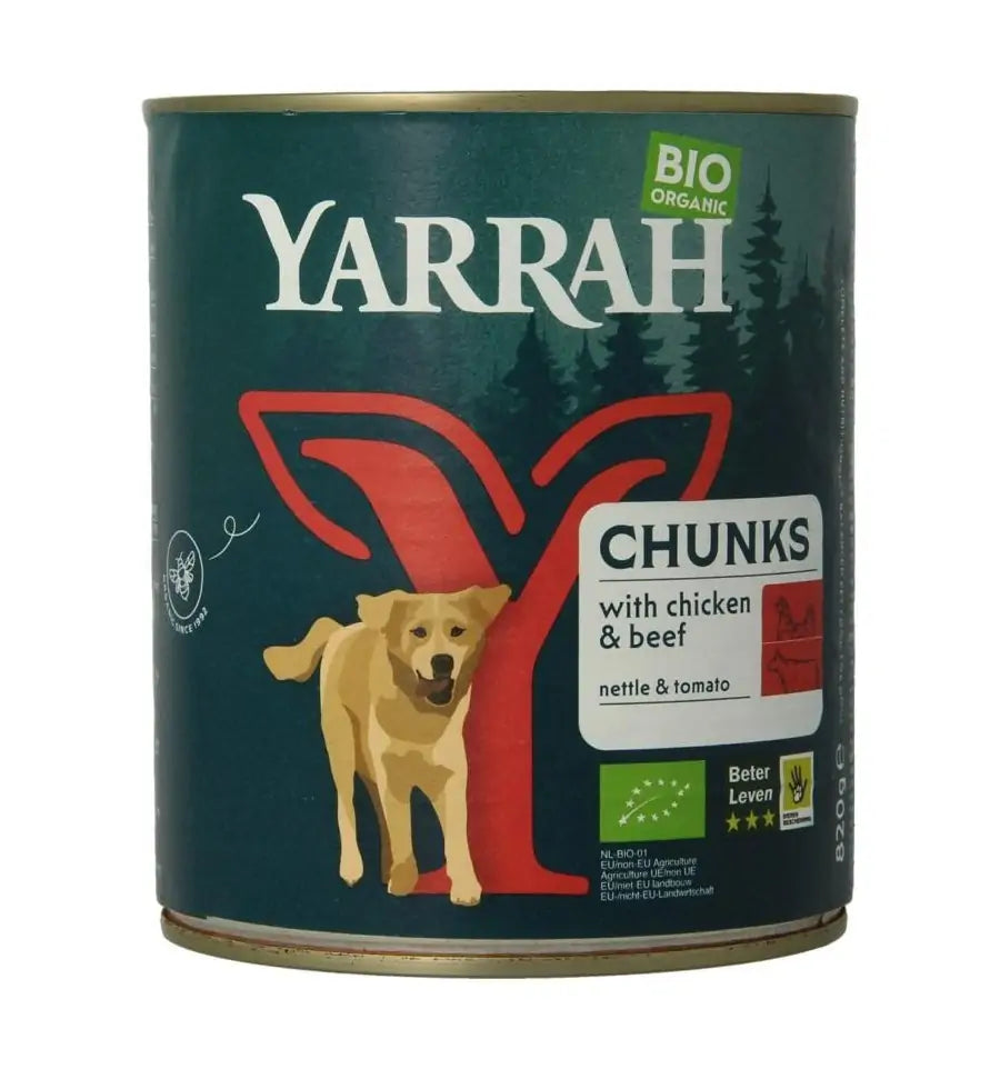 Yarrah Hond brok rund in saus biologisch 820 gram