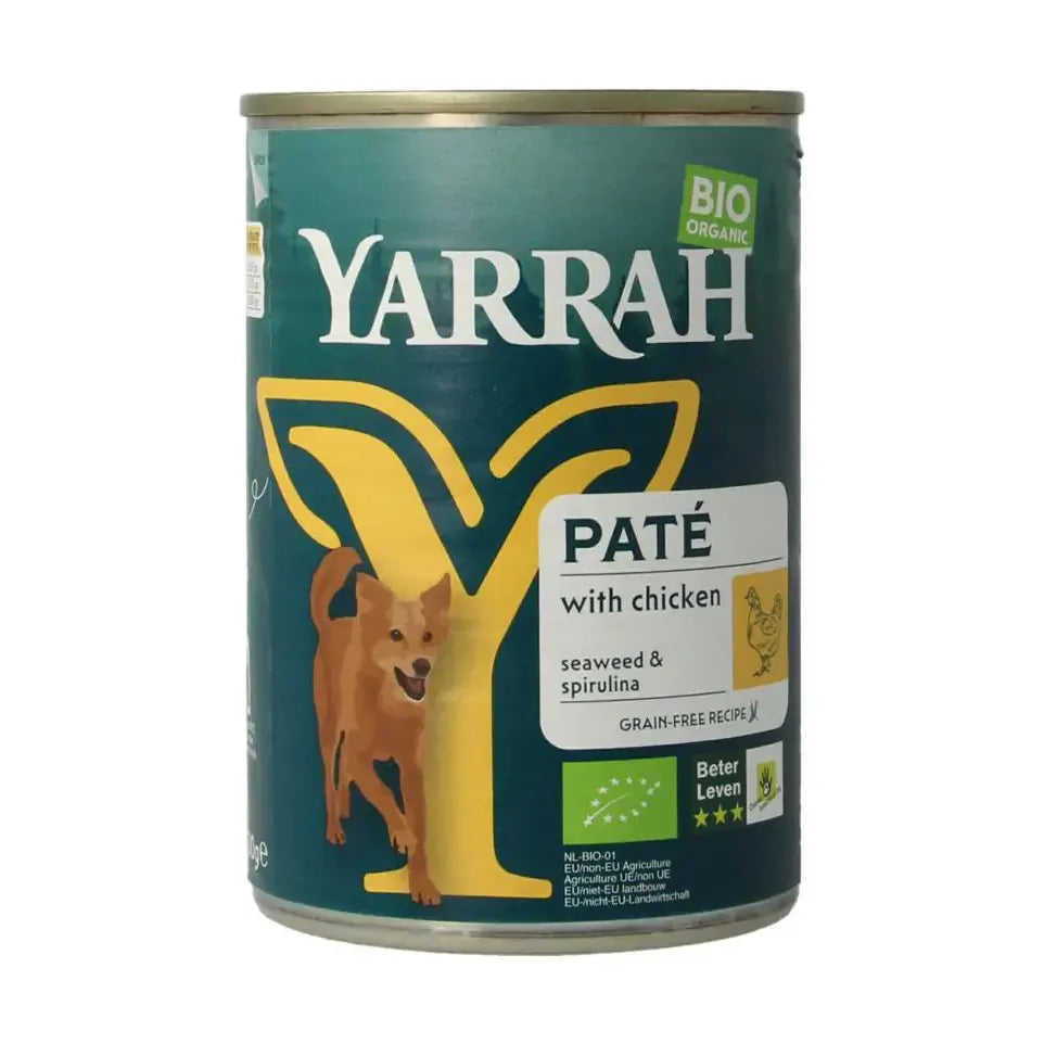 Yarrah Hond pate met kip biologisch 400 gram