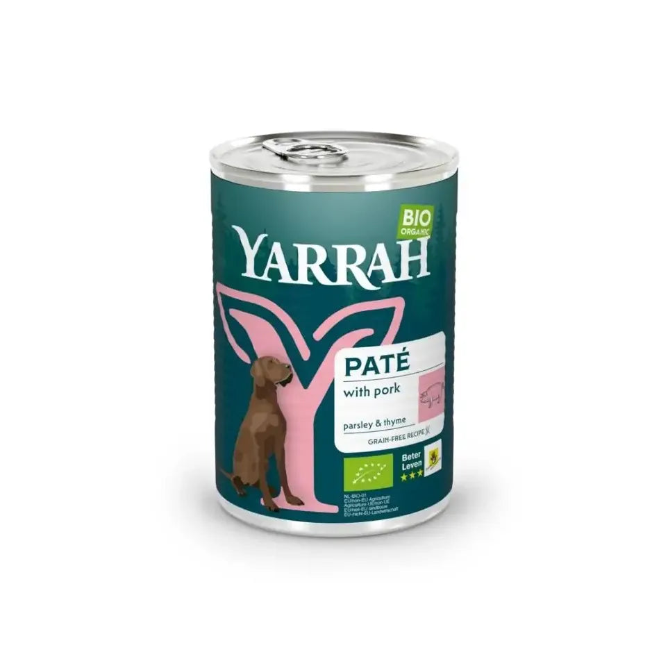Yarrah Hondenvoer pate met varkensvlees biologisch 400 gram